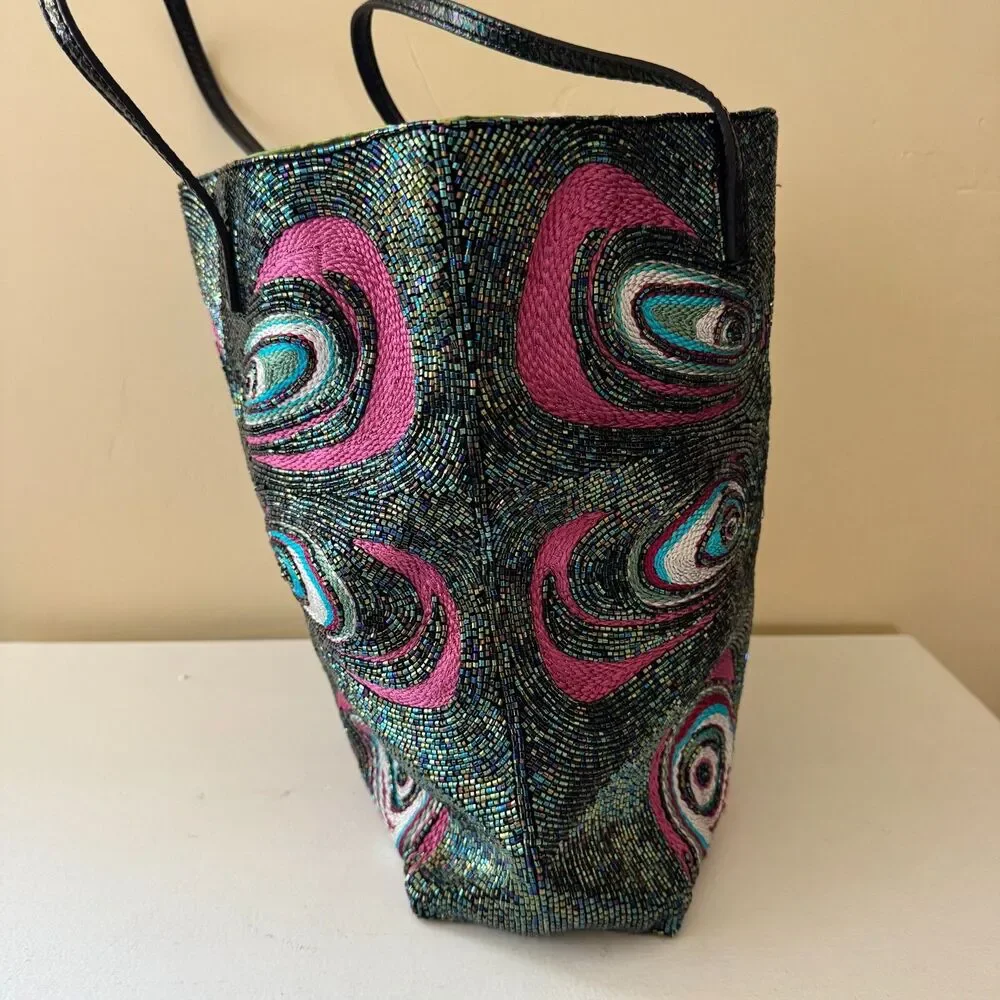 FENDI Bag Hand Beaded Glass Made In Italy 12